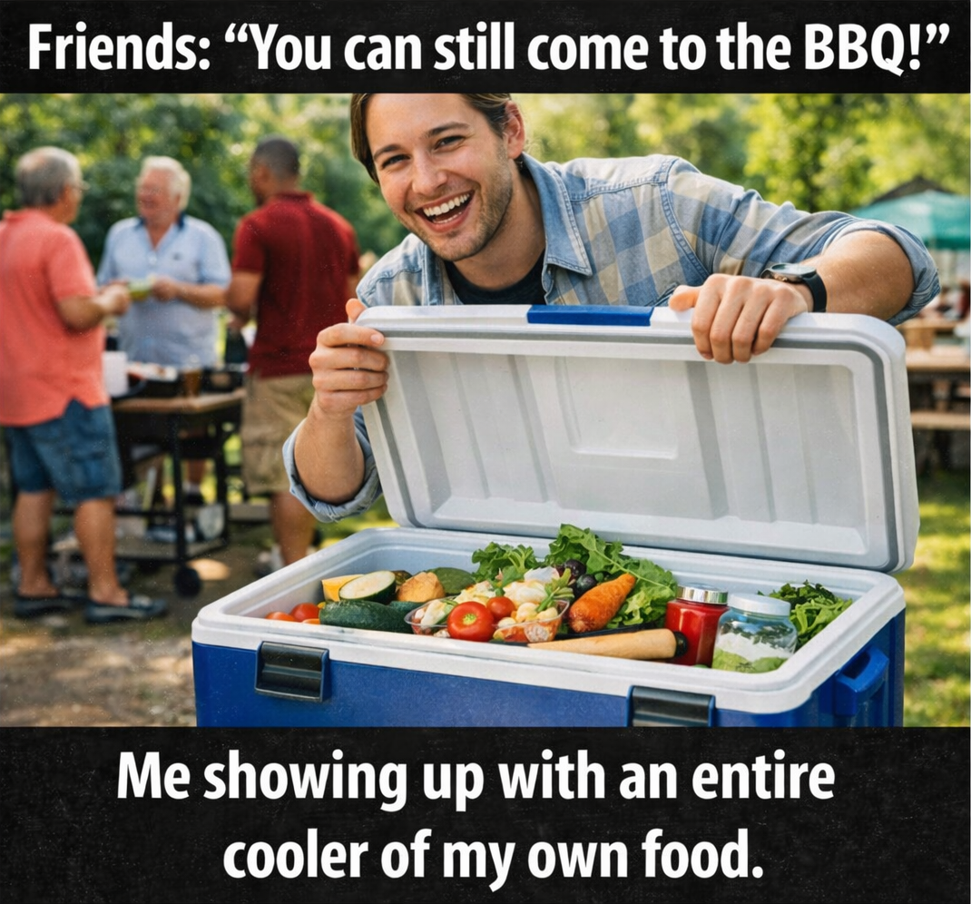 Vegan showing up to BBQ with entire cooler of their own food